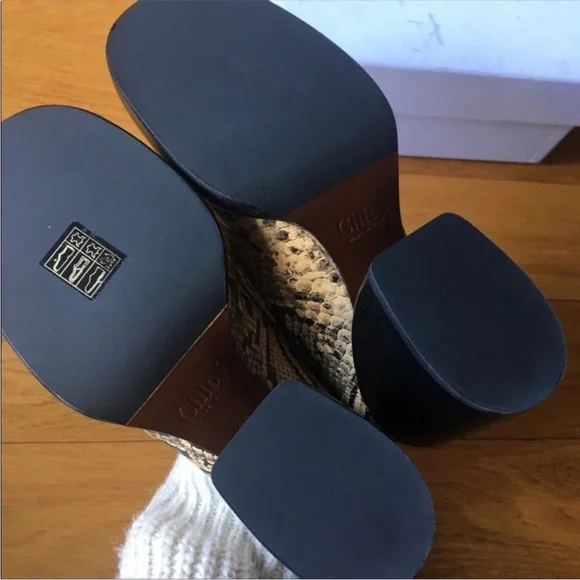 Chloé Adelie Python Loafers in Wheat Yellow 36 - Picture 9 of 11